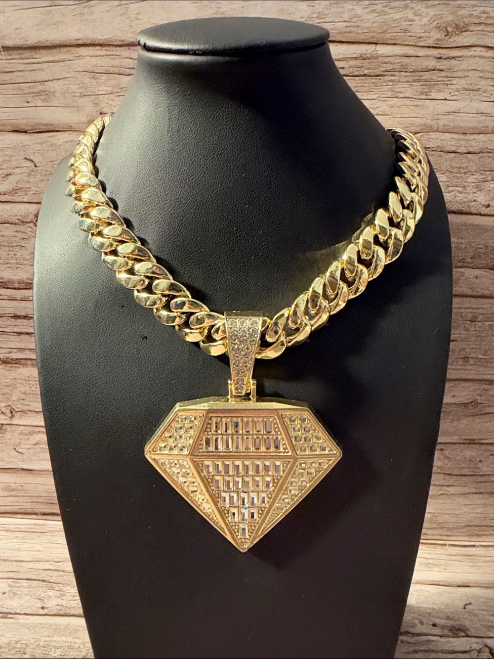 Iced out Bling Gold Diamond Pendant For Chain , Necklace